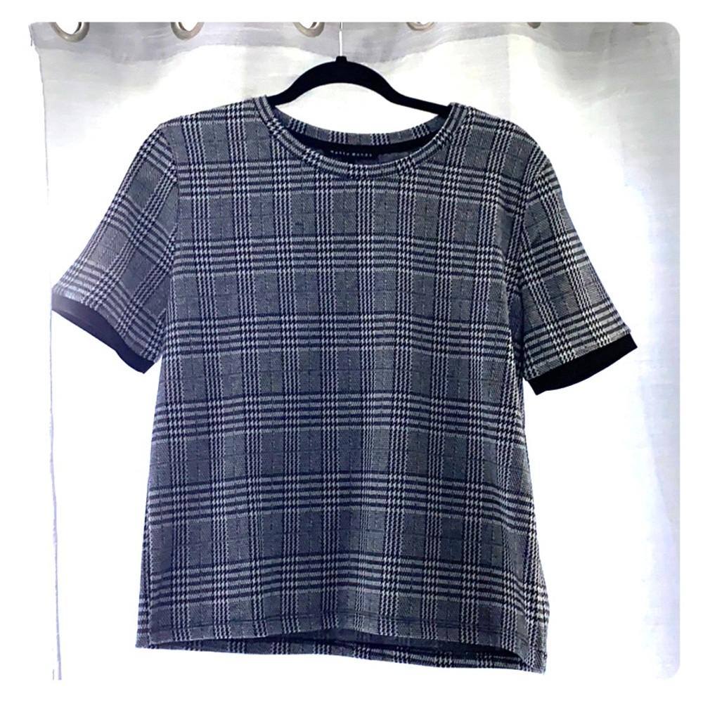 Plaid Black and White Blouse